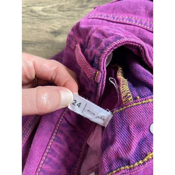 EUC Womens Pacsun Mom Jeans purple 100% cotton high waisted size 24 - Picture 4 of 10
